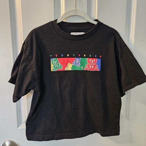Teddy Fresh Tops - Teddy Fresh Multicolor Logo Black Crop